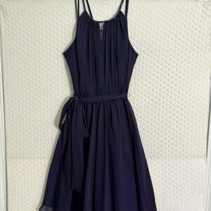 Davids Bridal Purple Special  Occasion Flowy Dress & Beaded Straps  Sz. 10 EUC